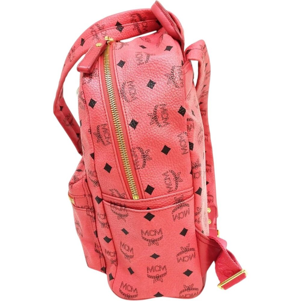 (EH) MCM Backpack Bag Red PVC - Picture 2 of 9